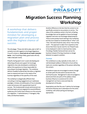 migration-workshop-datasheet Priasoft Exchange Migration and Success Planning Workshop datasheet