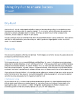 Using Dry-Run to Ensure Success