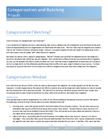 Categorization and Batching